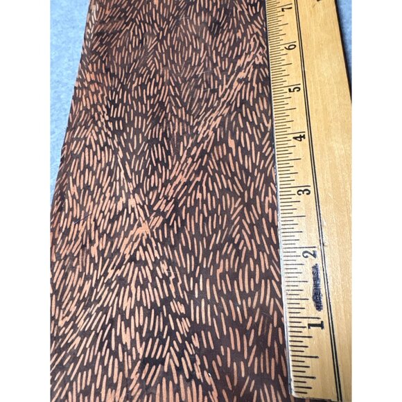 Vintage 1970s Fabric 19x22" Brown & Orange Abstract Design Sewing Quilting - Picture 2 of 3